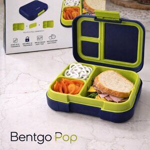 Bentgo Pop Leak Proof Bento Lunch Box‎ Removable Divider Blue & Green 5 Cup